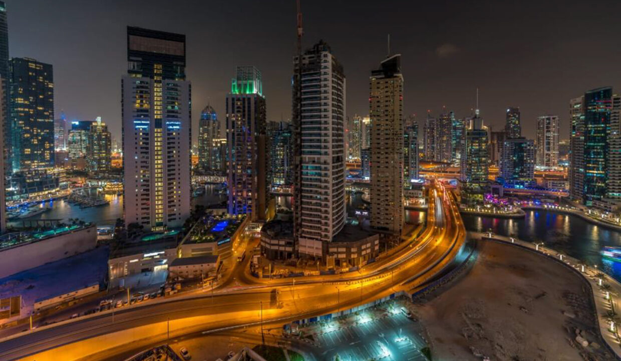 Amazing Dubai Marina view at night